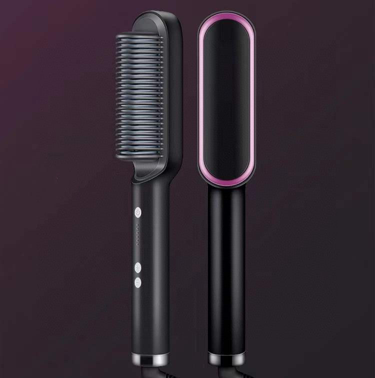 New 2-in-1 Electric Hair Brush & Straightener