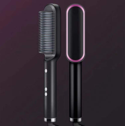 New 2-in-1 Electric Hair Brush & Straightener