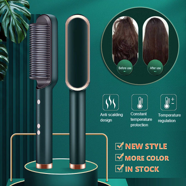 New 2-in-1 Electric Hair Brush & Straightener