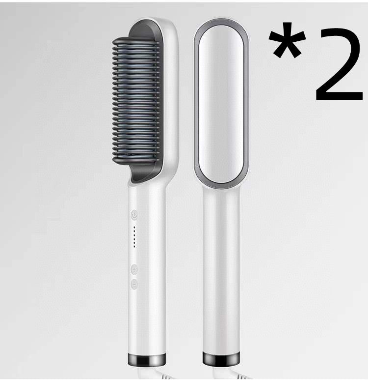 New 2-in-1 Electric Hair Brush & Straightener