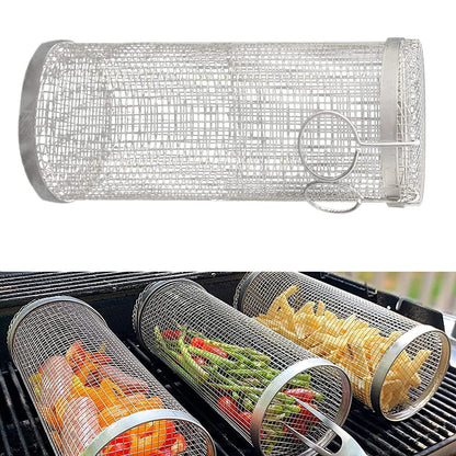 Rolling BBQ Grill Basket