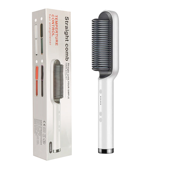 New 2-in-1 Electric Hair Brush & Straightener