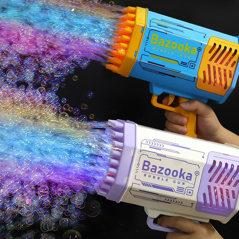 Rocket Bubble Gun – 69 Holes Automatic Blower with Lights