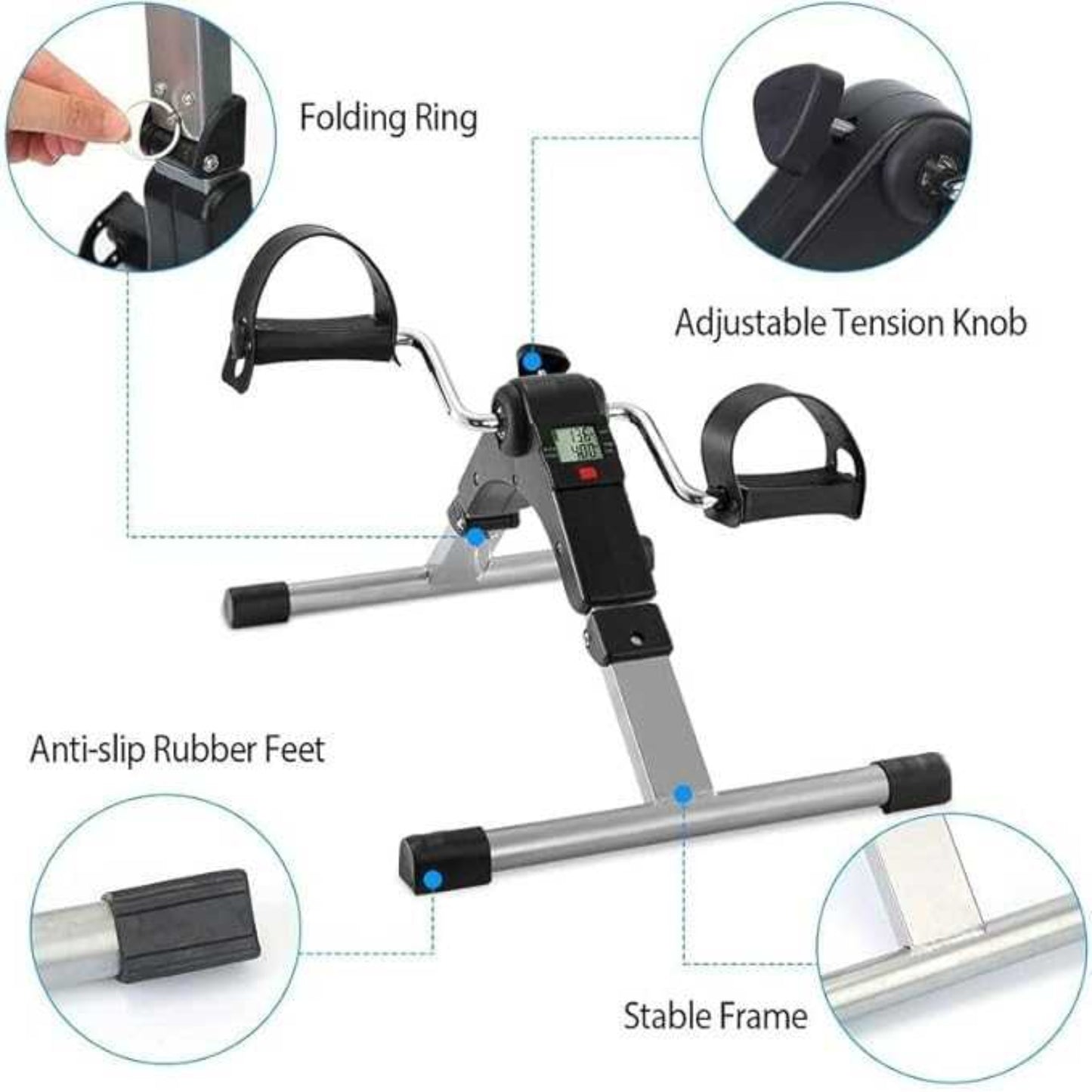Foldable Under Desk Pedal Exerciser for Arms & Legs