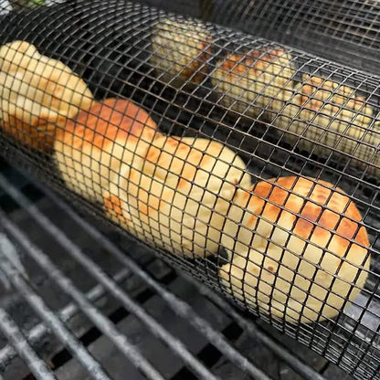 Rolling BBQ Grill Basket