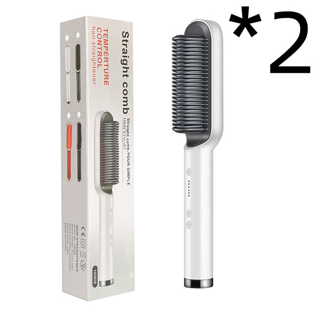 New 2-in-1 Electric Hair Brush & Straightener