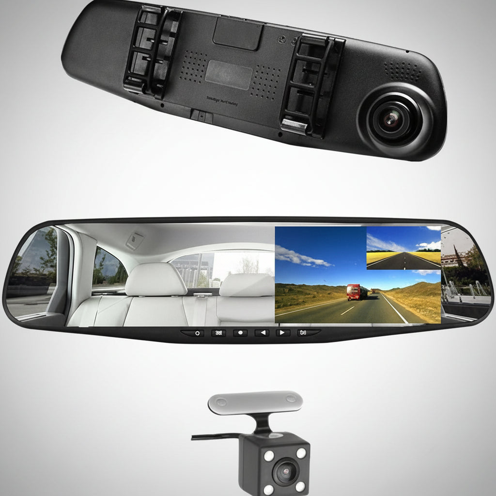 Dual Dash Cam 1080P HD with 4.3" Touch Screen & Rear Camera
